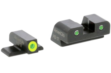 Image of AmeriGlo Combination Sight Sets for Springfield Hellcat OSP w/Green Tritium LumiGreen Outline Front/ Green Tritium Black Outline Rear, SA-548