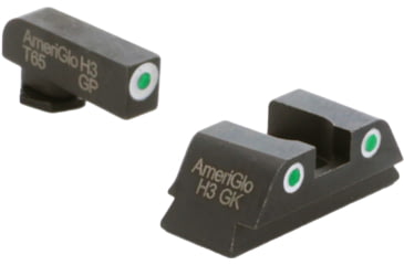 Image of AmeriGlo Classic Tritium Sight Set for Glock, Model 42/43/43X/48, Tritium Green, Black, GL430