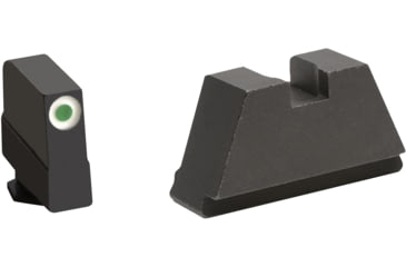 Image of AmeriGlo Glock 3XL Tritium Night Sight Suppressor/Optic Height Set, Green Tritium White Outline .365in front, FlatBlack .451in Rear, Fits all Glock Except 42 &amp; 43, 3XL, up to 0.341in DH, GL-491
