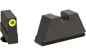 Image of AmeriGlo Glock 3XL Tritium Night Sight Suppressor/Optic Height Sets, Green Tritium LumiGreen Outline .365in front, FlatBlack .451in Rear, Fits all Glock Except 42 &amp; 43, 3XL, up to 0.341in DH, GL-691