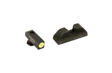 Image of Ameriglo Glock 42 and 43 Front Serrated Round Notch Rear Sight, Green Tritium LimeGreenLumi Outline Front Black Re, AMGGL-352
