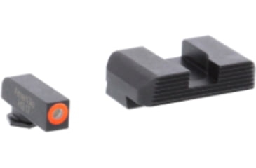 Image of AmeriGlo Glock Gen 5 Hackathorn Tritium Pistol Sight Sets, Green Tritium Orange Outline FRONT, Green Single Dot REAR, GL-5433