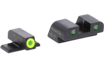 Image of AmeriGlo Green Tritium LumiGreen Outline FRONT, Green Tritium Black Outline REAR , SG-546