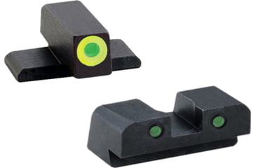 Image of AmeriGlo Green Tritium LumiGreen Outline FRONT, Green Tritium Black Outline REAR , SG-546