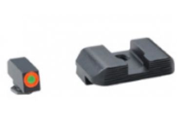 Image of Ameriglo Hackathorn Night Set For Glock 43 Orange Outline Front Black Rear