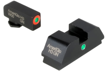 Image of AmeriGlo i-Dot Night Sight Set for Walther PDP w/Green Tritium Orange Outline Front/ i-Dot Rear, WA-201