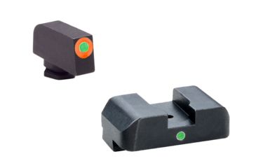 Image of Ameriglo Night Sight Set - Pro I-Dot Style - Green w/ ProGlo Orange Outline Front / Single Green Rear - Fits For Glocks 17