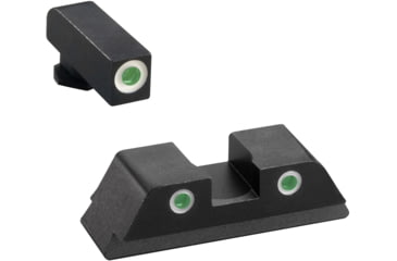 Image of AmeriGlo Pistol Tritium Night Sights, Glock 17, 19, 22, 23, 24,26,27,33,34,35,37,38,39, Classic Green Front, Green Rear, GL-113