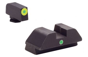 Image of Ameriglo Pro I-dot Set For Glock 42/43 Front ProGlo Green Tritium With Lime Outline Single Dot Green Rear Sight