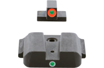 Image of Ameriglo Pro I-dot Set Smith &amp; Wesson M&amp;P Front Is ProGlo Green Tritium With Orange Outline Single Dot Green Rear Sight