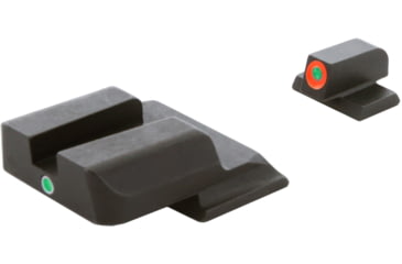 Image of Ameriglo Pro I-dot Set Smith &amp; Wesson M&amp;P Front Is ProGlo Green Tritium With Orange Outline Single Dot Green Rear Sight