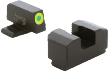 Image of AmeriGlo Protector Sight Set for Springfield Hellcat OSP w/Green Tritium LumiGreen Outline Front/ Black Serrated Rear, SA-534