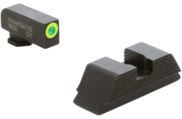 Image of AmeriGlo Protector Sight Set for Walther PDP w/Green Tritium LumiGreen Outline Front/ Black Serrated Rear, WA-533