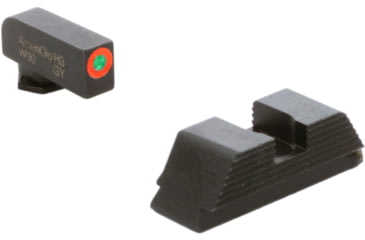 Image of AmeriGlo Protector Sight Set for Walther PDP w/Green Tritium Orange Outline Front/ Black Serrated Rear, WA-433
