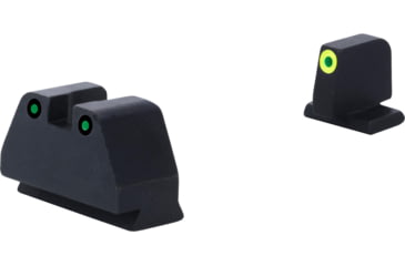 Image of AmeriGlo Smith &amp; Wesson Pistol Front Sight, Green Tritium LumiGreen Outline .378in FRONT, Green Tritium Black Outline .492inREAR, Smith &amp; Wesson, SW-252