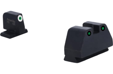 Image of AmeriGlo Smith &amp; Wesson Pistol Front Sight, Green Tritium White Outline .378in FRONT, Green Tritium Black Outline .492inREAR, Smith &amp; Wesson, SW-152