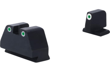 Image of AmeriGlo Smith &amp; Wesson Pistol Front Sight, Green Tritium White Outline .378in FRONT, Green Tritium White Outline .492inREAR, Smith &amp; Wesson, SW-329