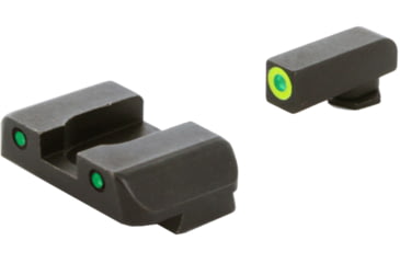 Image of AmeriGlo Spartan 3 Dot Night Sights for Glock 17/19/22/23/24/26/27/33/34/35/37/38/39 w/Green Tritium LumiGreen Outline Front/ Green Tritium Black Outline Rear, GL-546