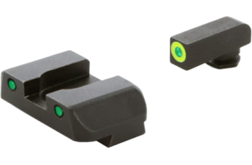 Image of AmeriGlo Spartan 3 Dot Night Sights for Glock 20/21/29/30/31/32/36/40/41 w/Green Tritium LumiGreen Outline Front/ Green Tritium Black Outline Rear, GL-548