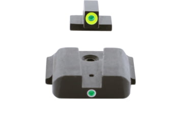 Image of AmeriGlo Tritium Front and Rear Sights MP Shield 2 Dot night Sight set ProGlo Front with LumiLime Outline, GRN single Dot Rear SW-345