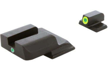 Image of AmeriGlo Tritium Front and Rear Sights MP Shield 2 Dot night Sight set ProGlo Front with LumiLime Outline, GRN single Dot Rear SW-345