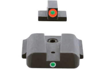 Image of AmeriGlo Tritium Front and Rear Sights MP Shield 2 Dot night Sight set ProGlo Front with ORNG Outline, GRN single Dot Rear SW-245