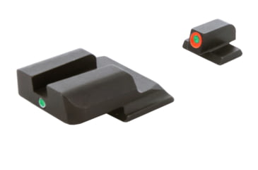 Image of AmeriGlo Tritium Front and Rear Sights MP Shield 2 Dot night Sight set ProGlo Front with ORNG Outline, GRN single Dot Rear SW-245
