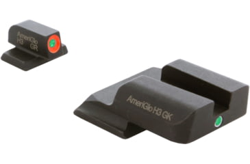 Image of AmeriGlo Tritium Front and Rear Sights MP Shield 2 Dot night Sight set ProGlo Front with ORNG Outline, GRN single Dot Rear SW-245