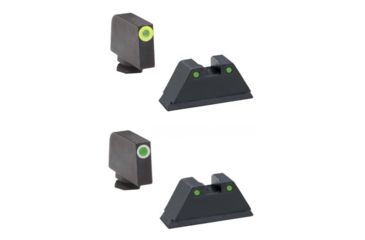 Image of Ameriglo Tritium Front Rear Tall Suppressor Set, Black, Green