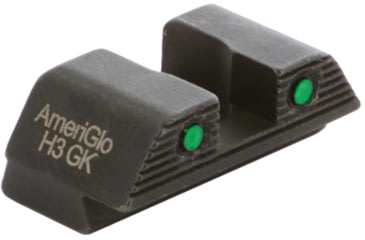 Image of AmeriGlo Tritium Rear Sights for Glock 42/43/43X/48 w/Green Tritium 2 Dot Black Outlines .256in H .165 Sq Notch, Trooper MOS fit, GL-895R