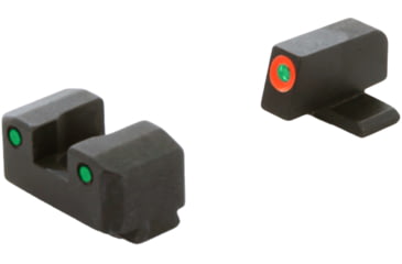 Image of AmeriGlo Trooper Sets for Springfield Hellcat OSP w/Green Tritium Orange Outline Front/ Green Tritium Black Outline Rear, SA-816