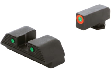 Image of AmeriGlo Trooper Sets for Walther PDP w/Green Tritium Orange Outline Front/ Green Tritium Black Outline Rear, WA-816