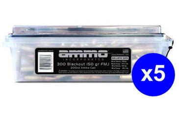 Image of Ammo, Inc. .300 Blackout 150 Grain Full Metal Jacket Brass Centerfire Rifle Ammo, 1000 Rounds
