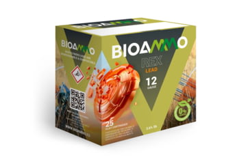 Image of BioAmmo Rex Clay 12 Gauge 1oz 2.75in 8 Lead Shot Centerfire Shotgun Ammo, 25 Rounds, BR2880