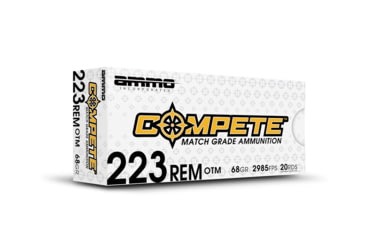 Image of Ammo, Inc. Compete OTM 223 REM 68 Grain Open Tip Match Brass Cased Rifle Ammo, 20 Round, 223068-OTM-A20