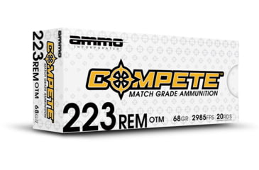Image of Ammo, Inc.  Compete OTM 223 REM 68 Grain Open Tip Match  Brass Cased Rifle Ammo, 20 Round, 223068-OTM-A20
