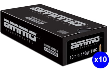 Image of Ammo, Inc. Signature 10mm 180 Grain Total Metal Jacket Brass Pistol Ammo, 500 Rounds