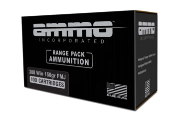 Image of Ammo, Inc. Signature 308 Win 150 Grain FMJ Brass Case Rifle Ammo, 100 Rounds, 308150FMJ-A100