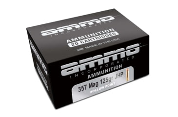 Image of Ammo, Inc. Signature .357 Magnum 125 grain Jacketed Hollow Point Brass Cased Centerfire Pistol Ammo, 20 Rounds, 357125JHP-A20