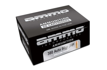 Image of Ammo, Inc. Signature .380 ACP 90 grain Jacketed Hollow Point Brass Cased Centerfire Pistol Ammo, 20 Rounds, 380090JHP-A20