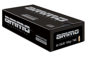 Image of Ammo, Inc. Signature .40 S&amp;W 180 grain Total Metal Jacket Brass Cased Centerfire Pistol Ammo, 50 Rounds, 40180TMC-A50