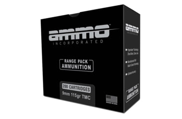 Image of Ammo, Inc. Signature 9mm Luger 115 Grain Total Metal Jacket Brass Cased Centerfire Pistol Ammo, 200 Round, Box, 9115TMC-A200