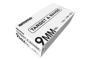 Image of Ammo, Inc. Target and Range 9mm 115 Grain Full Metal Jacket Brass Cased Centerfire Pistol Ammo, 50 Rounds, 9115FMJ-TR50