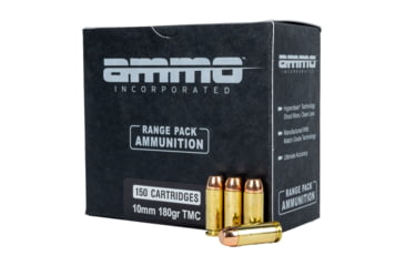 Image of Ammo, Inc. TMC 10mm 180 Grain TMC Brass Cased Pistol Ammo, 150 Rounds, 10180TMC-A150