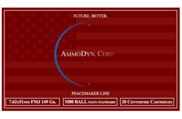 Image of 7.62x51mm NATO 149 Grain Full Metal Jacket Brass Cased Rifle Ammo, 20 Rounds, NSN 1305.27.070.5345