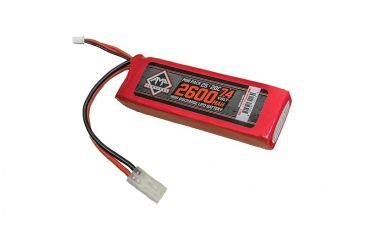 Image of 7.4v 2600mah 2S 20C Mini LIPO Battery, Red/Black