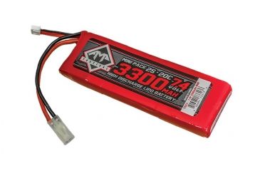 Image of 7.4v 3300mah 2S 20C Mini LIPO Battery, Red/Black