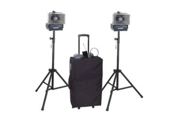 Image of AmpliVox Deluxe Wireless Powered Speaker Half-Mile Hailer Kit, Black, SW642
