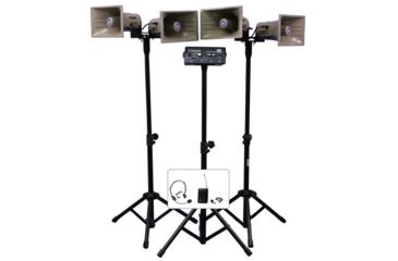 Image of AmpliVox Wireless Quad Horn Half-Mile Hailer Kit, Black, SW660