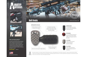 Image of Anarchy Outdoors Dragonscale Bolt Knob, 1.5 in Length, Blue/Silver, 791617485488